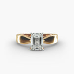 Load image into Gallery viewer, Emerald Cut Lab-Grown Diamond Ring | 0.50–5.00 Carat | IGI Certified | Yellow, White &amp; Rose Gold

