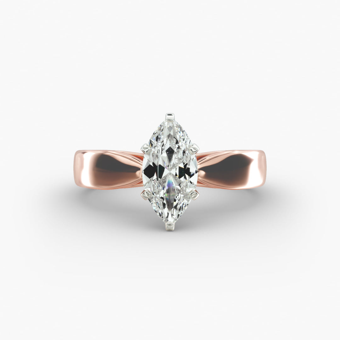 Marquise Cut Lab-Grown Diamond Ring | 0.50–5.00 Carat | IGI Certified | Yellow, White & Rose Gold