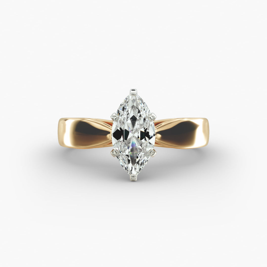 Marquise Cut Lab-Grown Diamond Ring | 0.50–5.00 Carat | IGI Certified | Yellow, White & Rose Gold