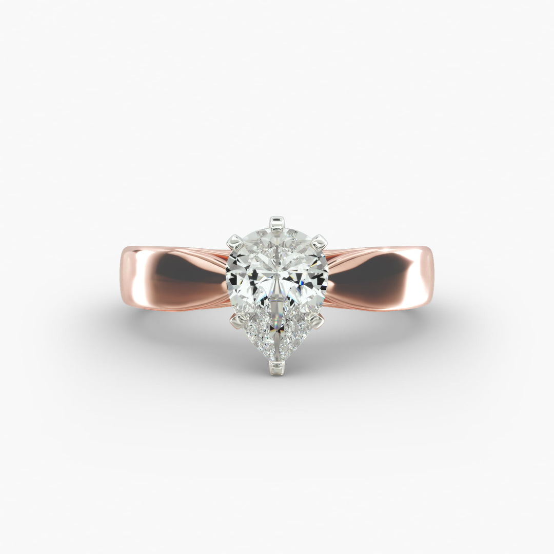 Pear Shaped Lab-Grown Diamond Engagement Ring | 0.50–5.00 Carat | IGI Certified | Yellow, White & Rose Gold