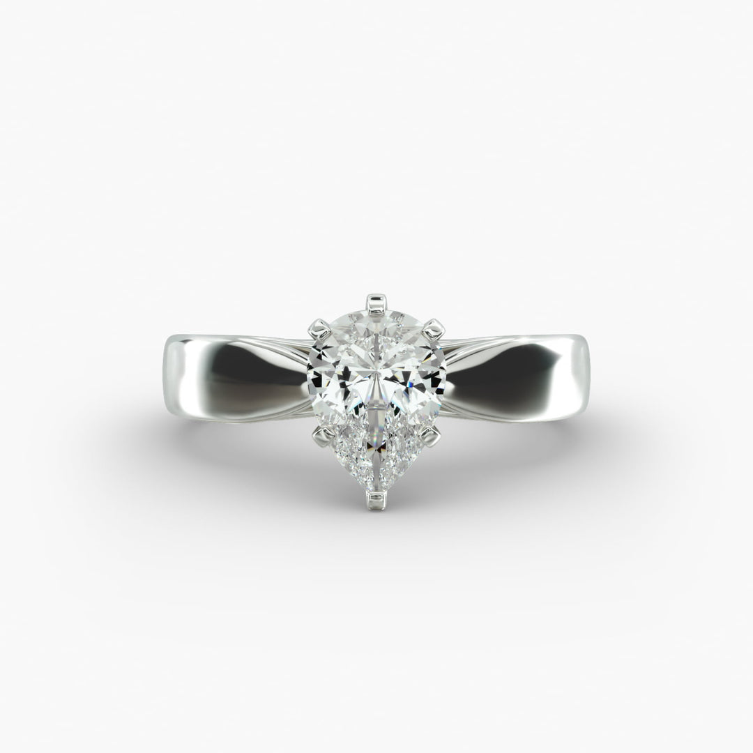 Pear Shaped Lab-Grown Diamond Engagement Ring | 0.50–5.00 Carat | IGI Certified | Yellow, White & Rose Gold