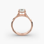 Load image into Gallery viewer, Cushion Lab-Grown Diamond Ring – Twisted Band Holding Design | IGI Certified | 10K/14K/18K Gold
