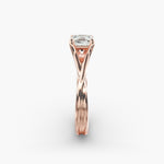Load image into Gallery viewer, Cushion Lab-Grown Diamond Ring – Twisted Band Holding Design | IGI Certified | 10K/14K/18K Gold
