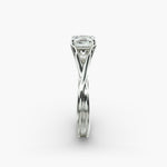 Load image into Gallery viewer, Cushion Lab-Grown Diamond Ring – Twisted Band Holding Design | IGI Certified | 10K/14K/18K Gold
