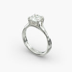Load image into Gallery viewer, Cushion Lab-Grown Diamond Ring – Twisted Band Holding Design | IGI Certified | 10K/14K/18K Gold

