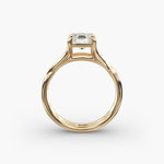 Load image into Gallery viewer, Cushion Lab-Grown Diamond Ring – Twisted Band Holding Design | IGI Certified | 10K/14K/18K Gold
