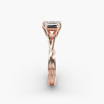 Load image into Gallery viewer, Emerald Lab-Grown Diamond Twisted Double Band Ring – Designer Style | IGI Certified | 10K/14K/18K Gold
