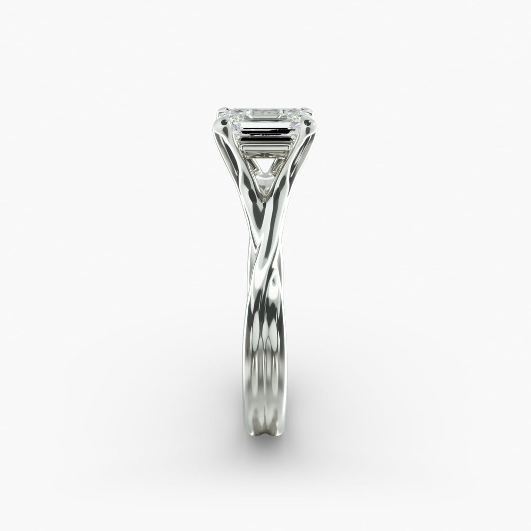 Emerald Lab-Grown Diamond Twisted Double Band Ring – Designer Style | IGI Certified | 10K/14K/18K Gold