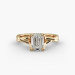 Load image into Gallery viewer, Emerald Lab-Grown Diamond Twisted Double Band Ring – Designer Style | IGI Certified | 10K/14K/18K Gold

