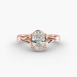 Load image into Gallery viewer, Oval Lab-Grown Diamond Twisted Double Band Ring – Designer Style | IGI Certified | 10K/14K/18K Gold
