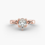 Load image into Gallery viewer, Pear Lab-Grown Diamond Twisted Double Band Ring – Designer Style | IGI Certified | 10K/14K/18K Gold
