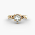 Load image into Gallery viewer, Pear Lab-Grown Diamond Twisted Double Band Ring – Designer Style | IGI Certified | 10K/14K/18K Gold
