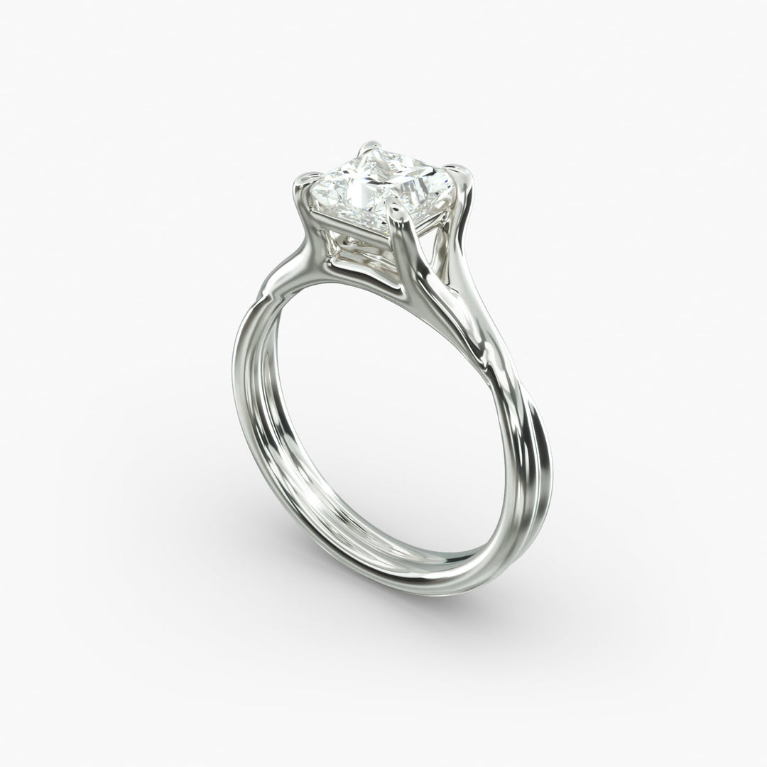 Princess Lab-Grown Diamond Twisted Ring – Modern Designer Band | IGI Certified | 10K/14K/18K Gold