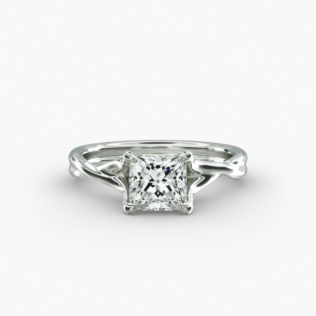 Princess Lab-Grown Diamond Twisted Ring – Modern Designer Band | IGI Certified | 10K/14K/18K Gold