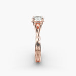 Load image into Gallery viewer, Round Lab-Grown Diamond Ring – Twisted Dual-Band Design | IGI Certified | 10K/14K/18K Gold
