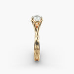 Load image into Gallery viewer, Round Lab-Grown Diamond Ring – Twisted Dual-Band Design | IGI Certified | 10K/14K/18K Gold
