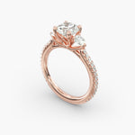Load image into Gallery viewer, 14K Gold Round Brilliant Cut Three Stone Engagement Ring
