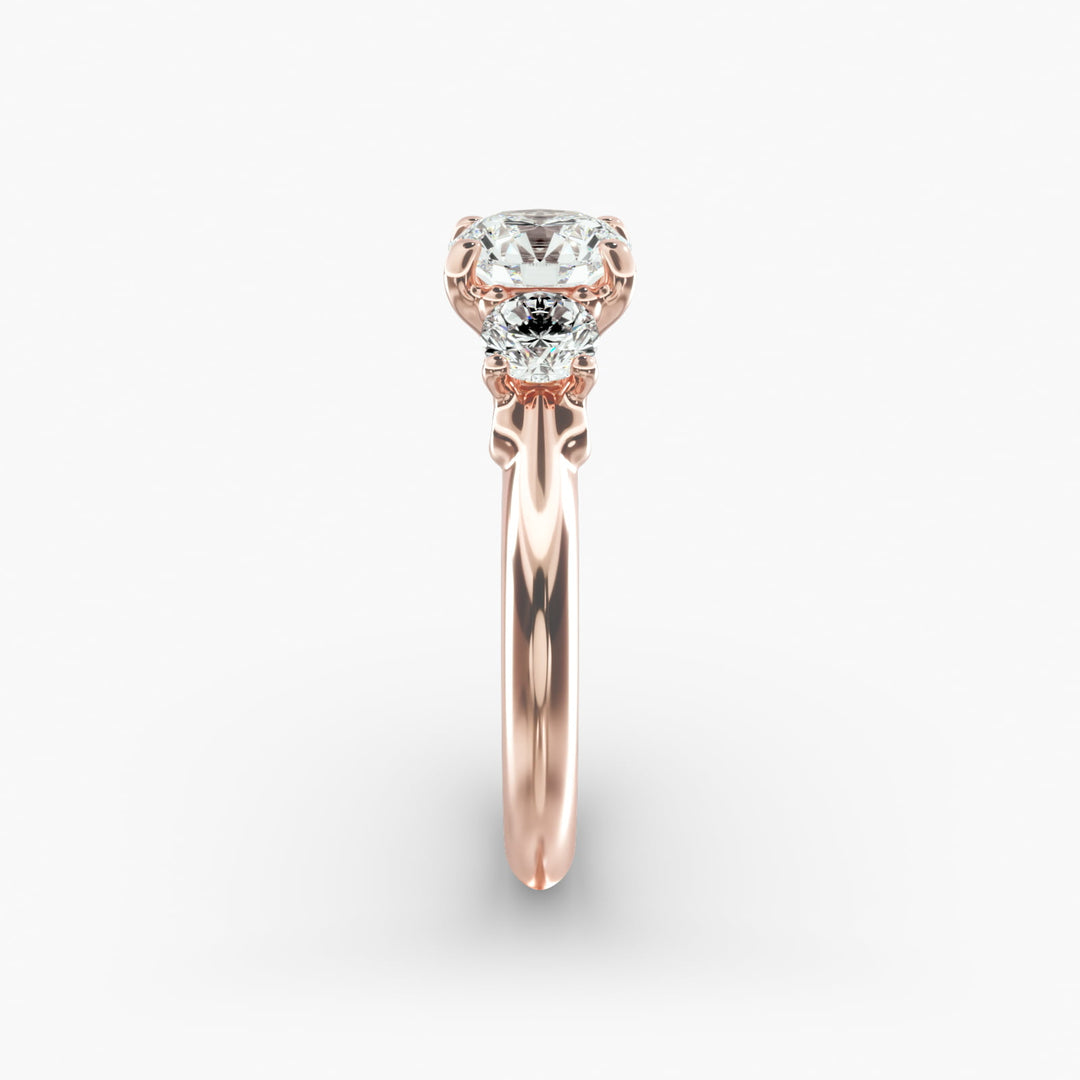 14k Gold Perfect Round Brilliant Cut Solitaire Diamond Engagement Ring