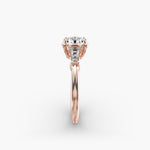 Load image into Gallery viewer, 10K Gold Round With Tapered Baguette Diamond Engagement Ring
