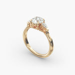 Load image into Gallery viewer, 10K Gold Three Stone Round With Pear Shaped Diamond Engagement Ring
