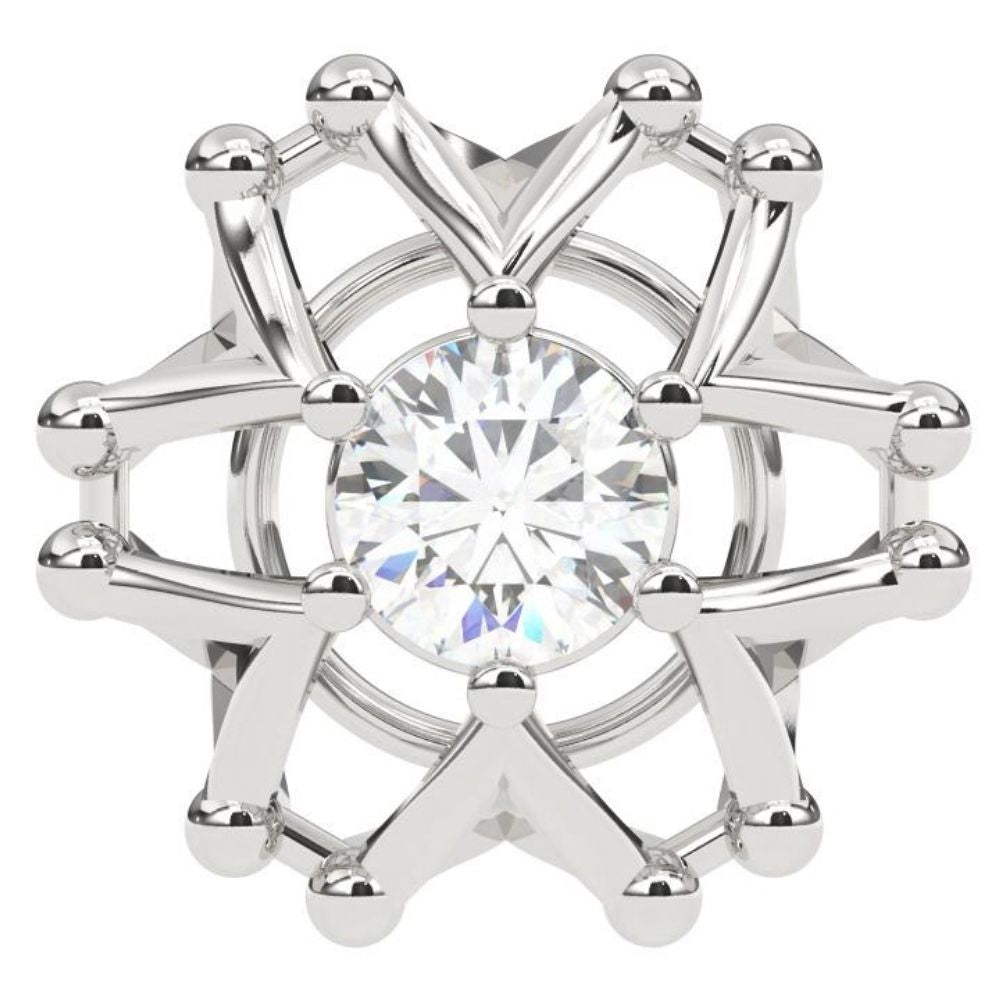 V-Style Round Lab Grown Diamond Earrings with Joint 0.66 CTW in 10K 14K 18K White Yellow Rose Gold