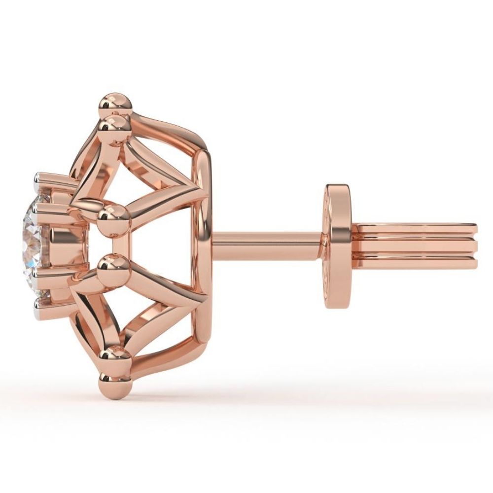 V-Style Round Lab Grown Diamond Earrings with Joint 0.66 CTW in 10K 14K 18K White Yellow Rose Gold