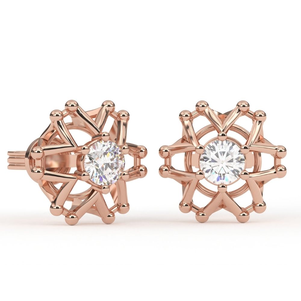 V-Style Round Lab Grown Diamond Earrings with Joint 0.66 CTW in 10K 14K 18K White Yellow Rose Gold