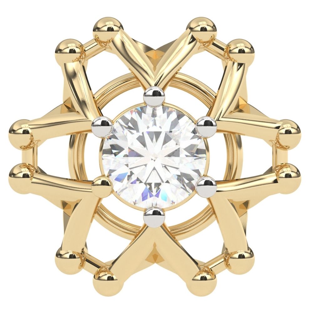 V-Style Round Lab Grown Diamond Earrings with Joint 0.66 CTW in 10K 14K 18K White Yellow Rose Gold