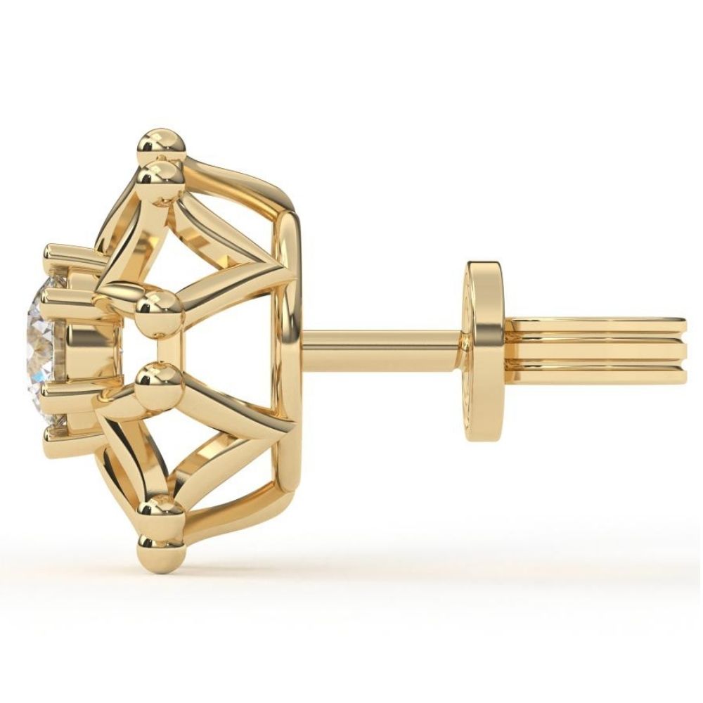 V-Style Round Lab Grown Diamond Earrings with Joint 0.66 CTW in 10K 14K 18K White Yellow Rose Gold