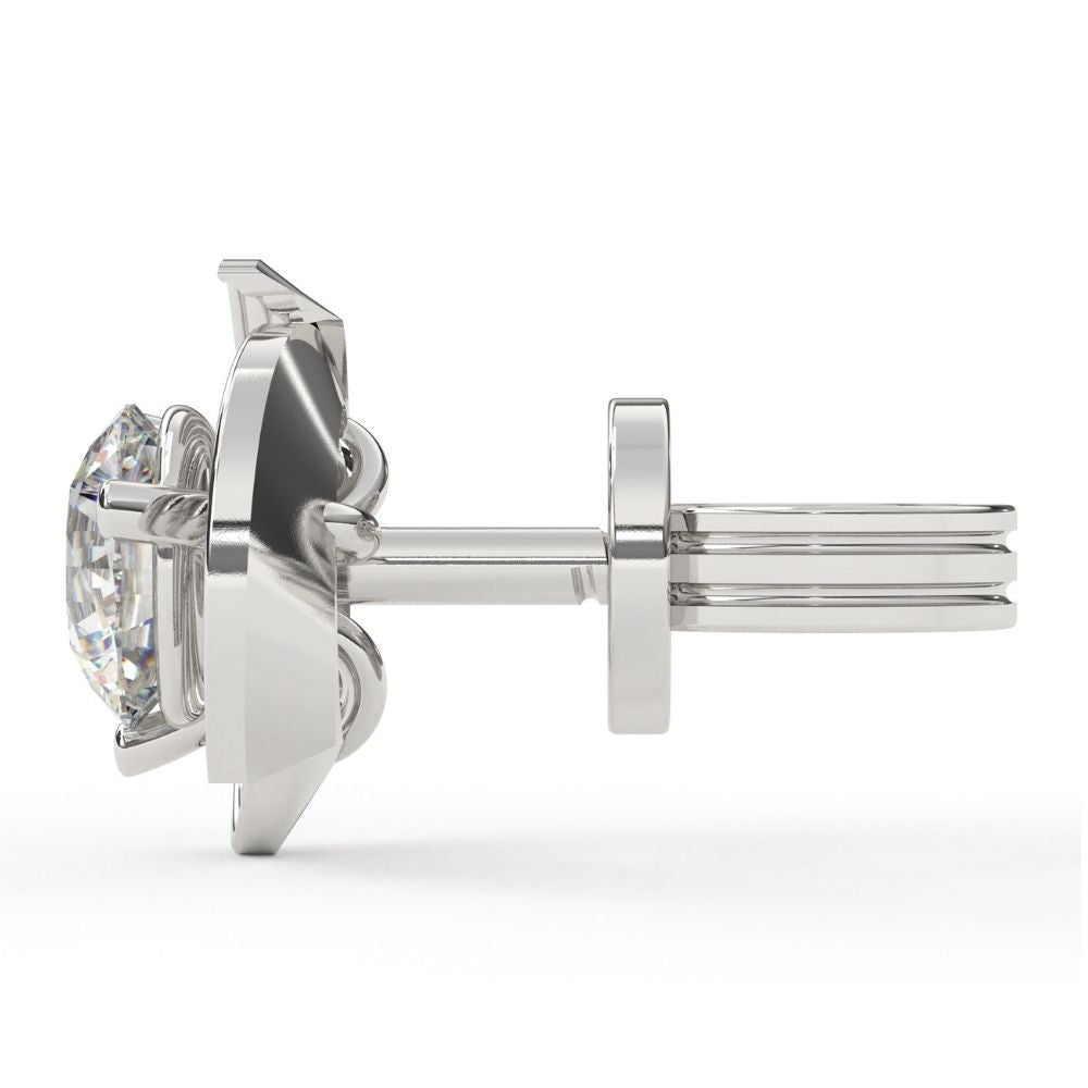 Round Lab Grown Diamond Circle Earrings 0.94 CTW – 10K 14K 18K White Yellow Rose Gold, IGI Certified