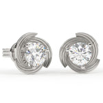 Load image into Gallery viewer, Round Lab Grown Diamond Circle Earrings 0.94 CTW – 10K 14K 18K White Yellow Rose Gold, IGI Certified
