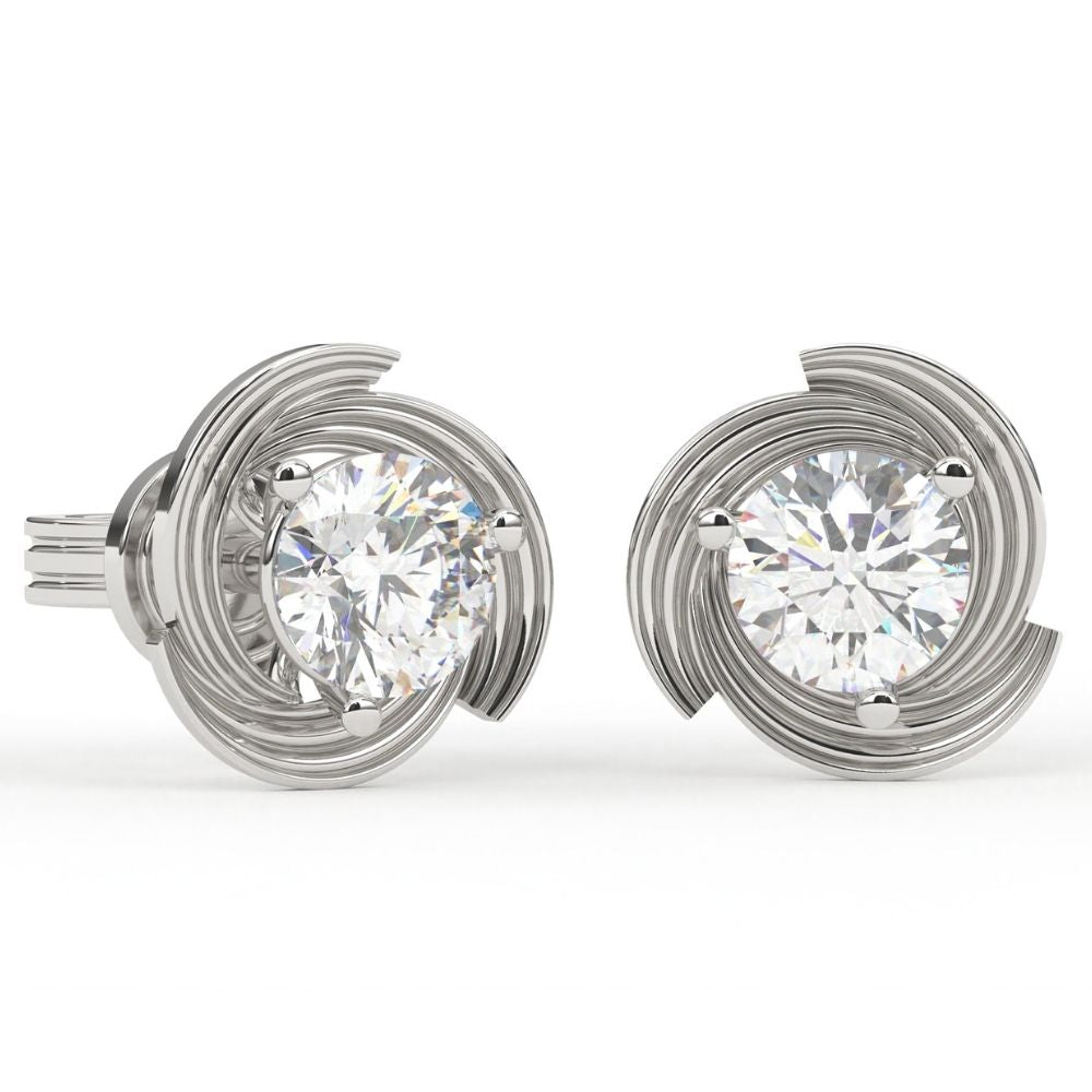 Round Lab Grown Diamond Circle Earrings 0.94 CTW – 10K 14K 18K White Yellow Rose Gold, IGI Certified