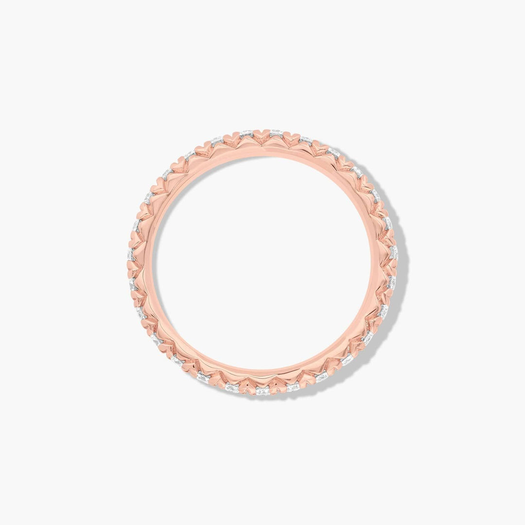 0.50 CT French Pavé Diamond Eternity Band in Gold | 27 Round Stone Ring