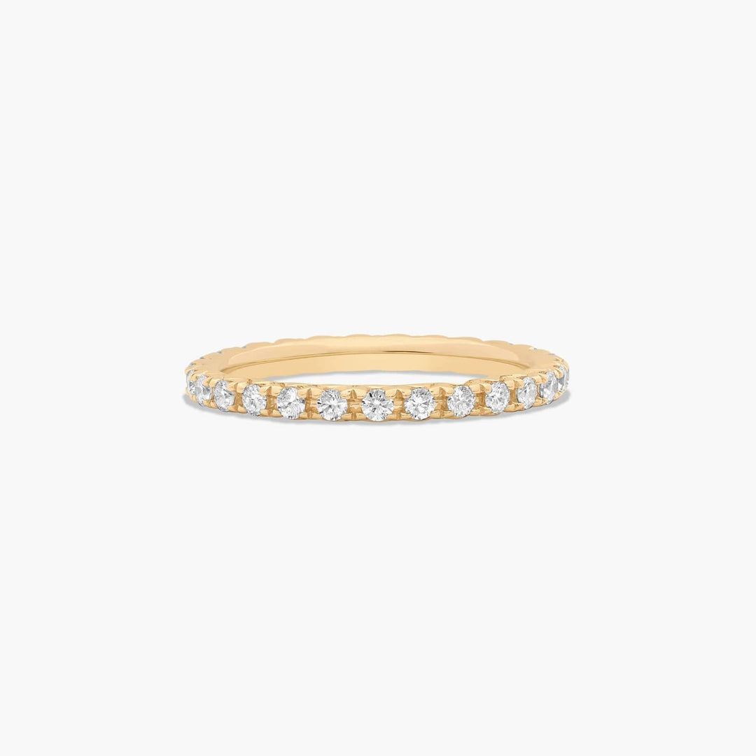 0.50 CT French Pavé Diamond Eternity Band in Gold | 27 Round Stone Ring