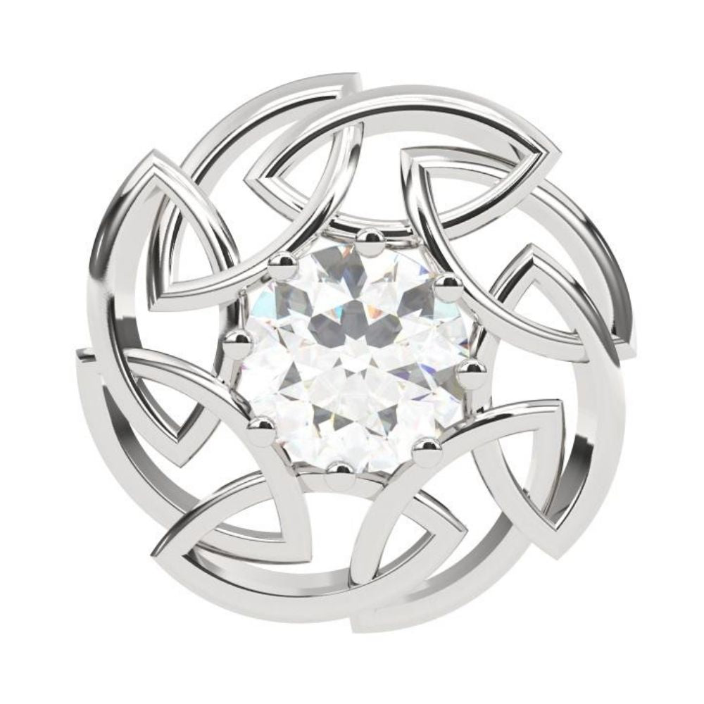 Round Lab Grown Diamond Leaf Earrings 0.66 CTW – 10K 14K 18K White Yellow Rose Gold, IGI Certified