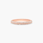 Load image into Gallery viewer, 0.30 CT Pavé Diamond Knife Edge Wedding Band in Rose Gold | 38 Round Stones
