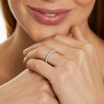 Load image into Gallery viewer, 0.30 CT Pavé Diamond Knife Edge Wedding Band in Rose Gold | 38 Round Stones
