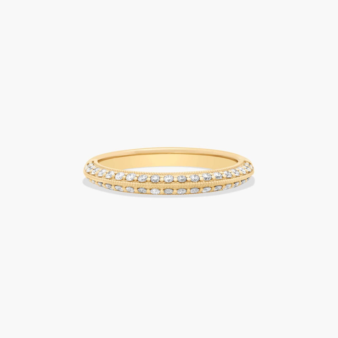 0.30 CT Pavé Diamond Knife Edge Wedding Band in Rose Gold | 38 Round Stones