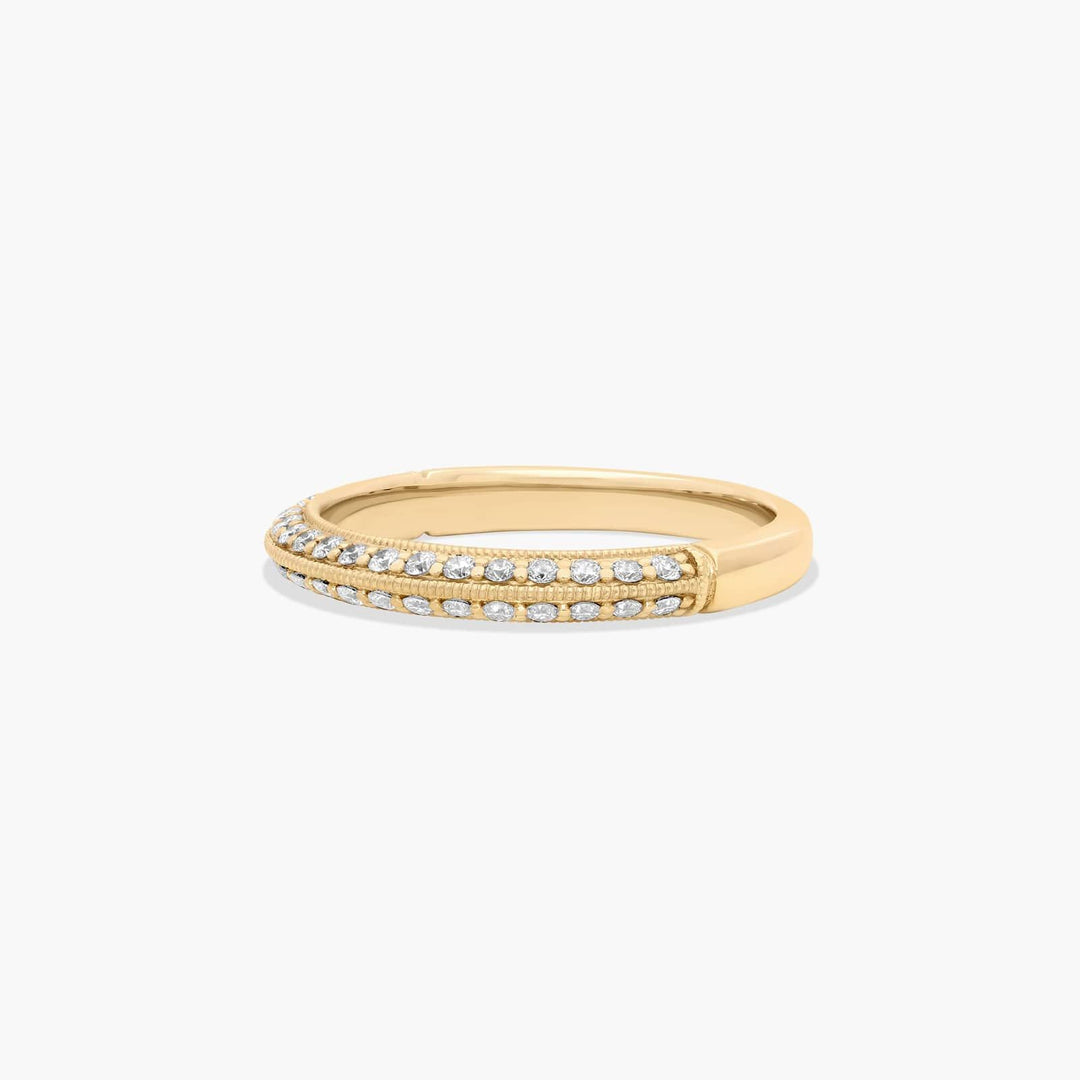 0.30 CT Pavé Diamond Knife Edge Wedding Band in Rose Gold | 38 Round Stones