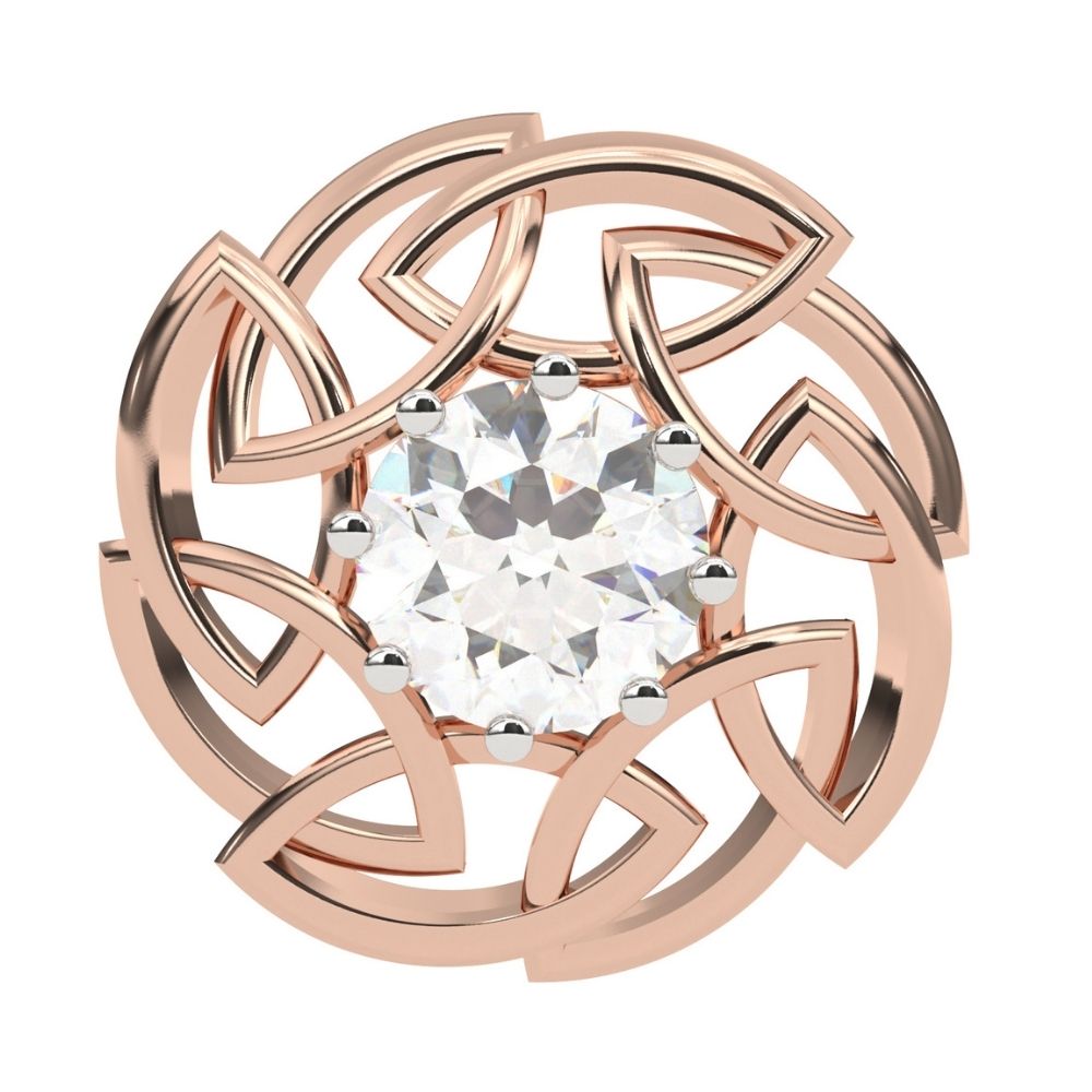 Round Lab Grown Diamond Leaf Earrings 0.66 CTW – 10K 14K 18K White Yellow Rose Gold, IGI Certified