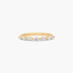 Load image into Gallery viewer, 0.32 CT Round Diamond Wedding Band | 7 Stone Shared Prong Ring in Gold

