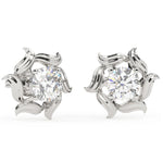 Load image into Gallery viewer, Round Lab Grown Diamond Nature Leaf Earrings 0.94 CTW – 10K 14K 18K White Yellow Rose Gold, IGI Certified
