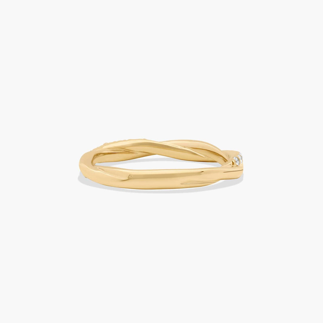 Twisted Pavé Diamond Wedding Band in 10K, 14K & 18K Gold (White, Yellow & Rose)