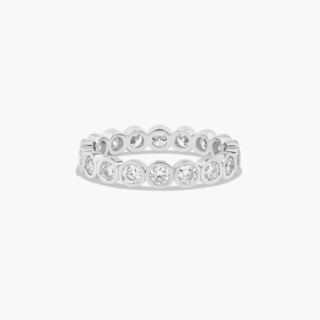 1.14 CT Round Diamond Bezel Set Eternity Band in Gold | 19 Stone Wedding Ring