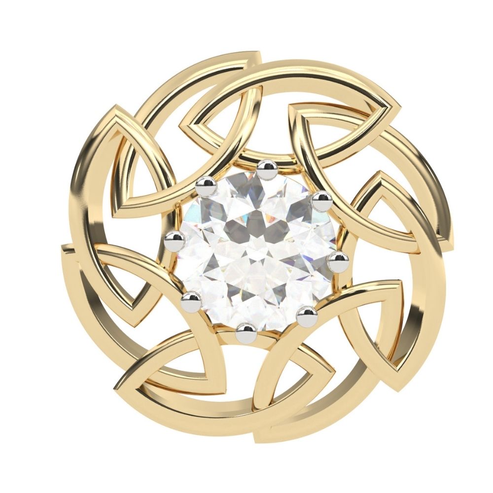 Round Lab Grown Diamond Leaf Earrings 0.66 CTW – 10K 14K 18K White Yellow Rose Gold, IGI Certified