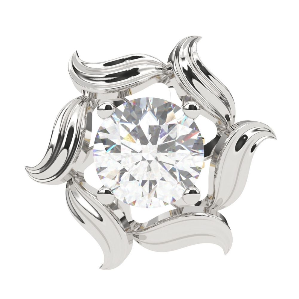 Round Lab Grown Diamond Nature Leaf Earrings 0.94 CTW – 10K 14K 18K White Yellow Rose Gold, IGI Certified