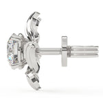 Load image into Gallery viewer, Round Lab Grown Diamond Nature Leaf Earrings 0.94 CTW – 10K 14K 18K White Yellow Rose Gold, IGI Certified
