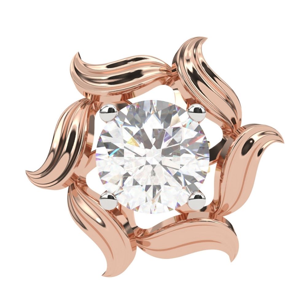 Round Lab Grown Diamond Nature Leaf Earrings 0.94 CTW – 10K 14K 18K White Yellow Rose Gold, IGI Certified