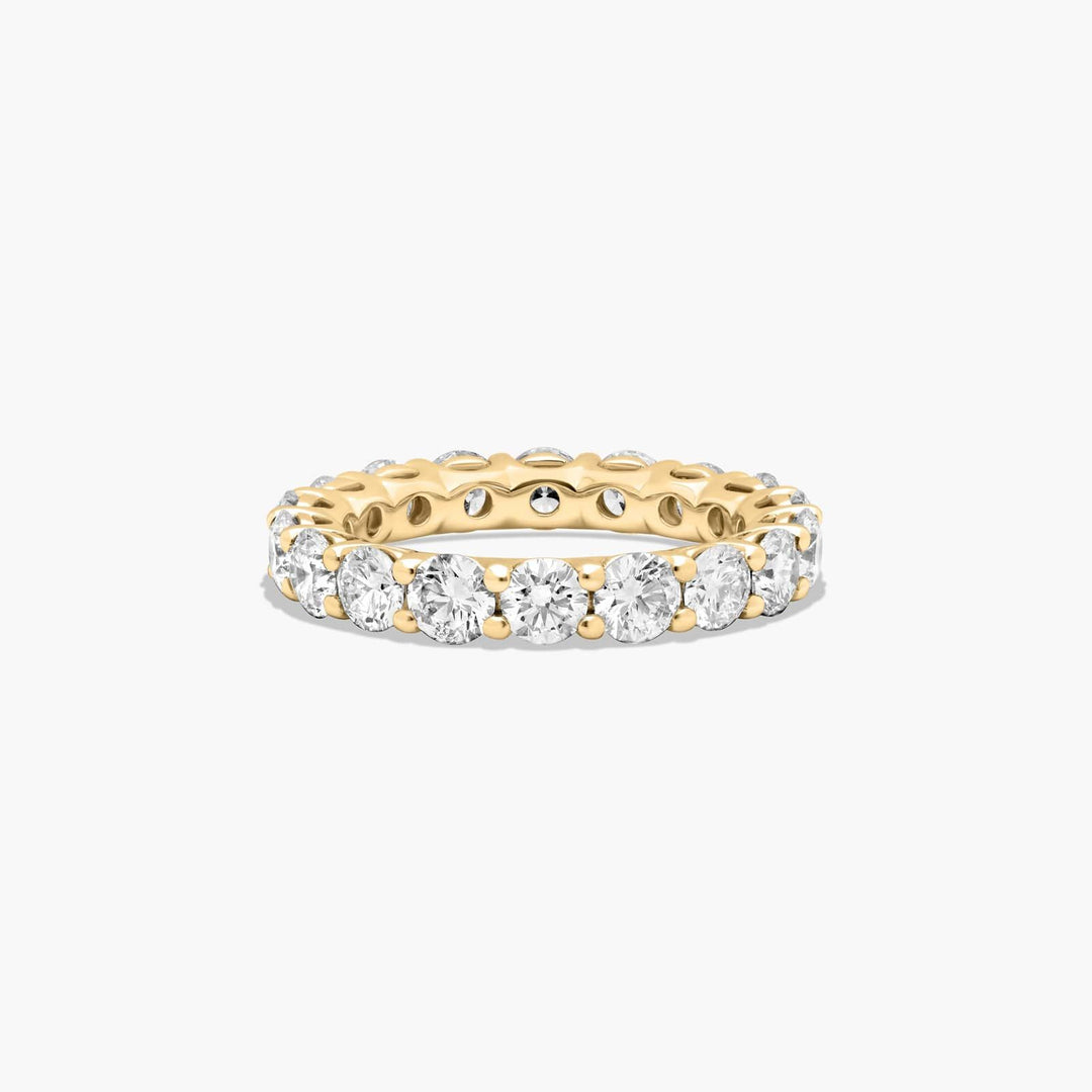 3.19 CT Round Diamond Eternity Band | Low Dome Basket Ring with 18 Stones