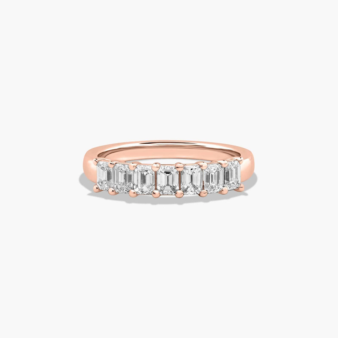 1.00 CT Emerald Cut Diamond Anniversary Band in Gold | Seven Stone Ring